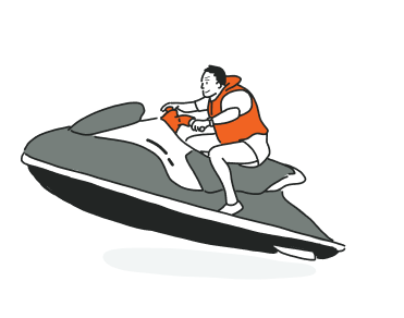 man on a jetski