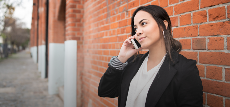 woman on her phone