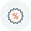 grey circle with percentage sign